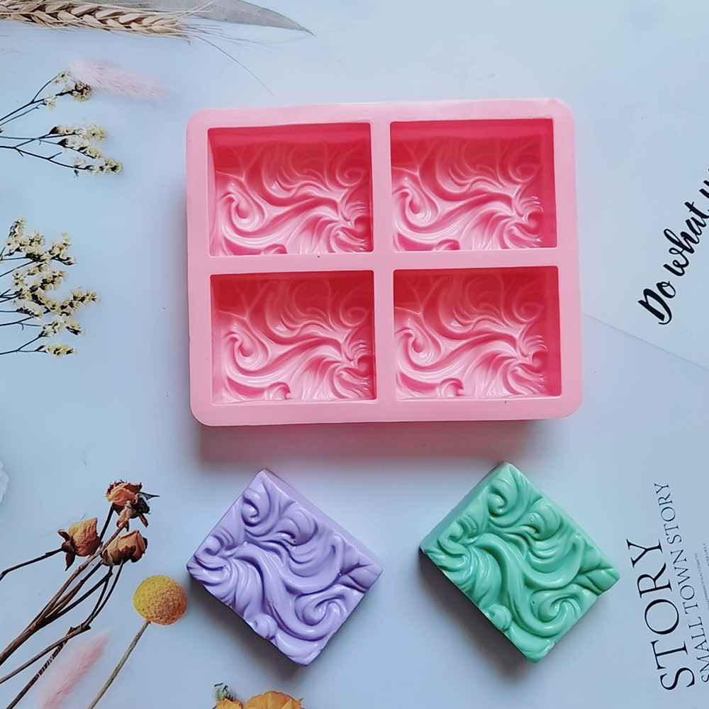 Silicone 4 molde de jabón de flores onduladas 207 molde de jabón de silicona aromático artesanía molde de jabón molde de pastel