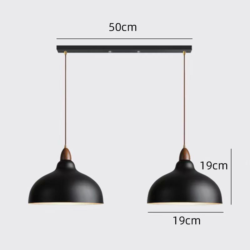 Double-head small black long plate combination chandelier