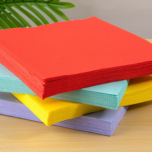 Jiapai solid color napkins party western restaurant supplies paper decoration multi-color square tissue paper factory direct sales printing wholesale