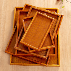 Wooden rectangular tray Manchurian ash flat tray fruit snack tray hotel club home coffee tray tea tray
