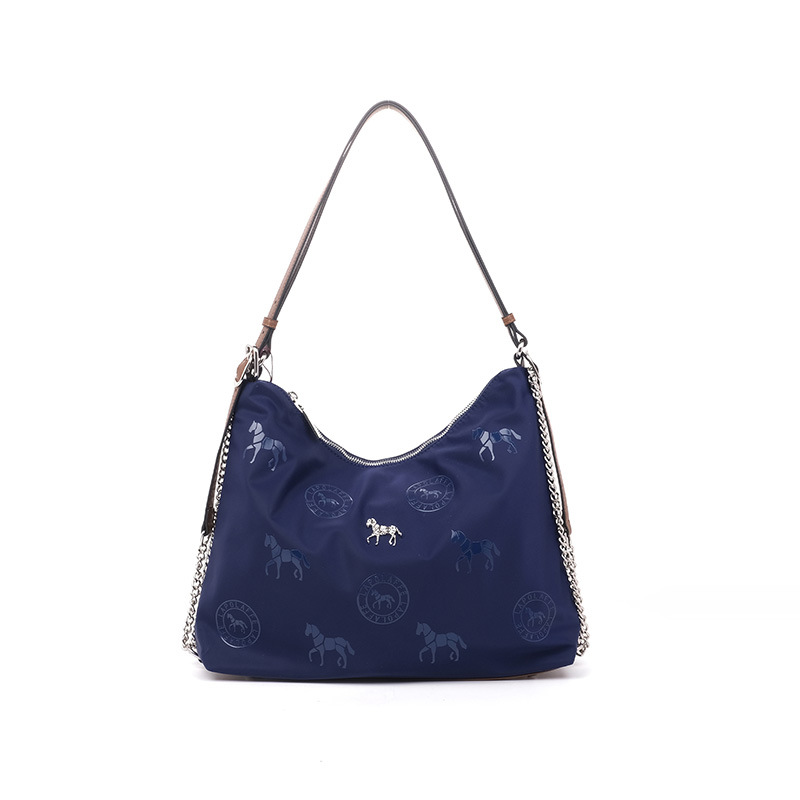 Bolso de impresión de superficie suave casual para mujer de tela de nailon Bolso de axila con cremallera de estilo europeo y americano de alta gama LP7236 #