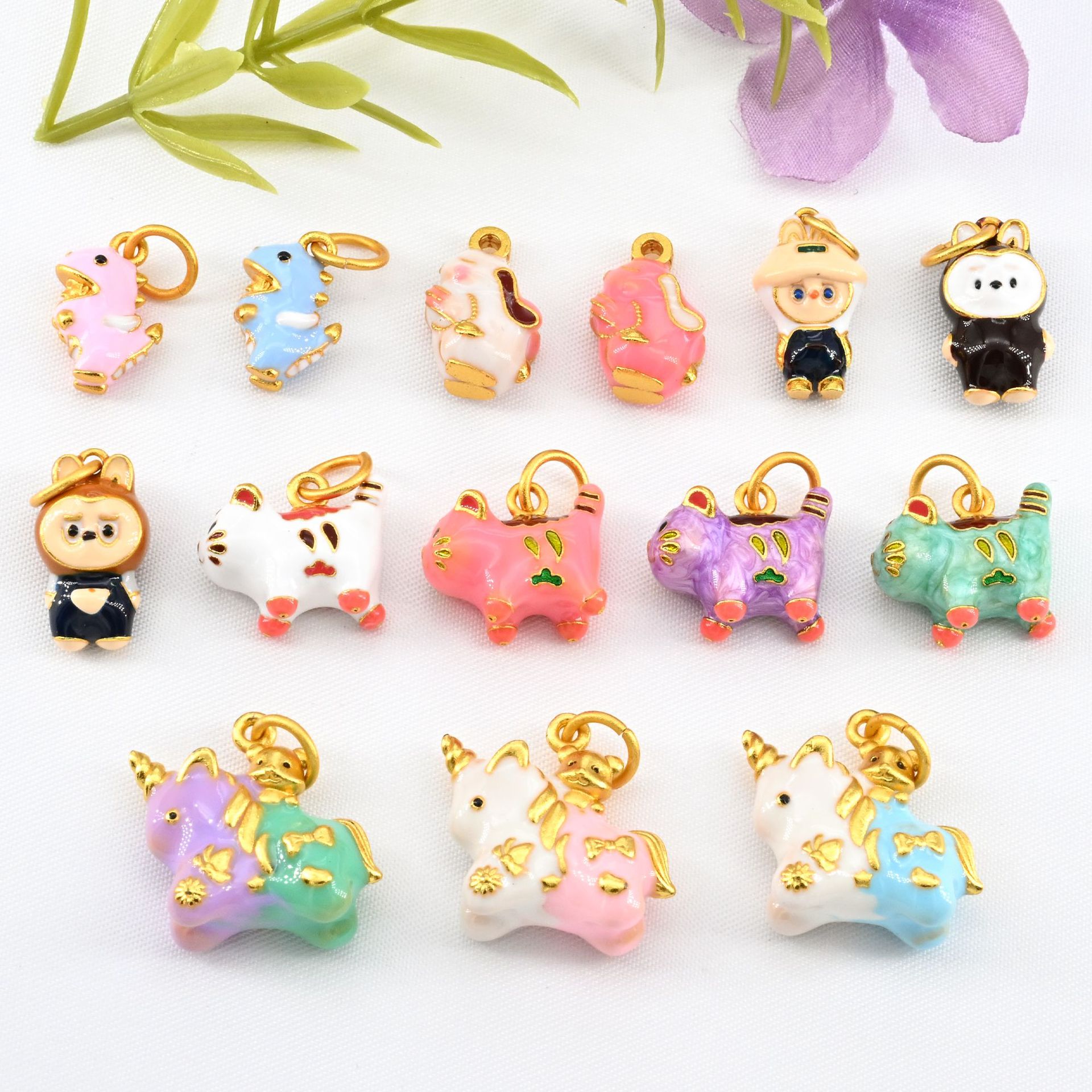 High color sand gold burnt blue horse pendant unicorn accessories…