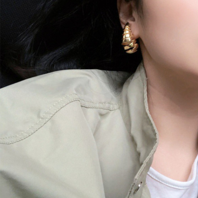 Water Droplets Pattern Women'S Gender Plating Design 1 Pair Modern Style Water Droplets Plating Copper Ear Studs