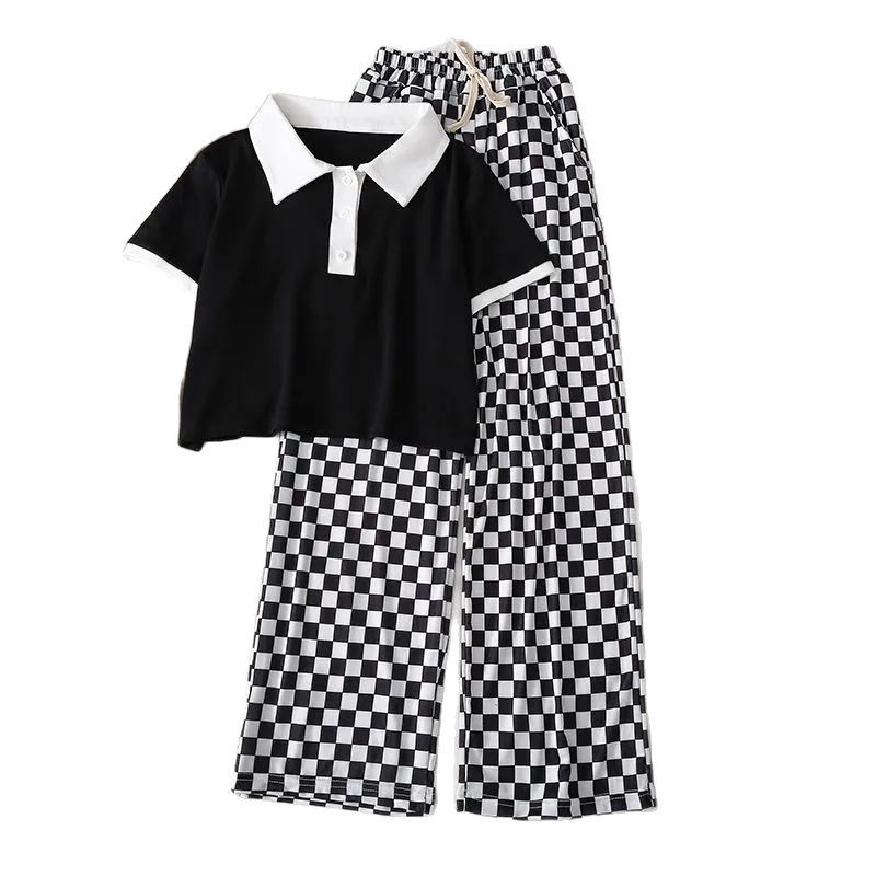 Pantalones para niñas, pantalones de pierna recta de verano delgados de verano para niños, pantalones casuales para niñas, pantalones anchos para niños