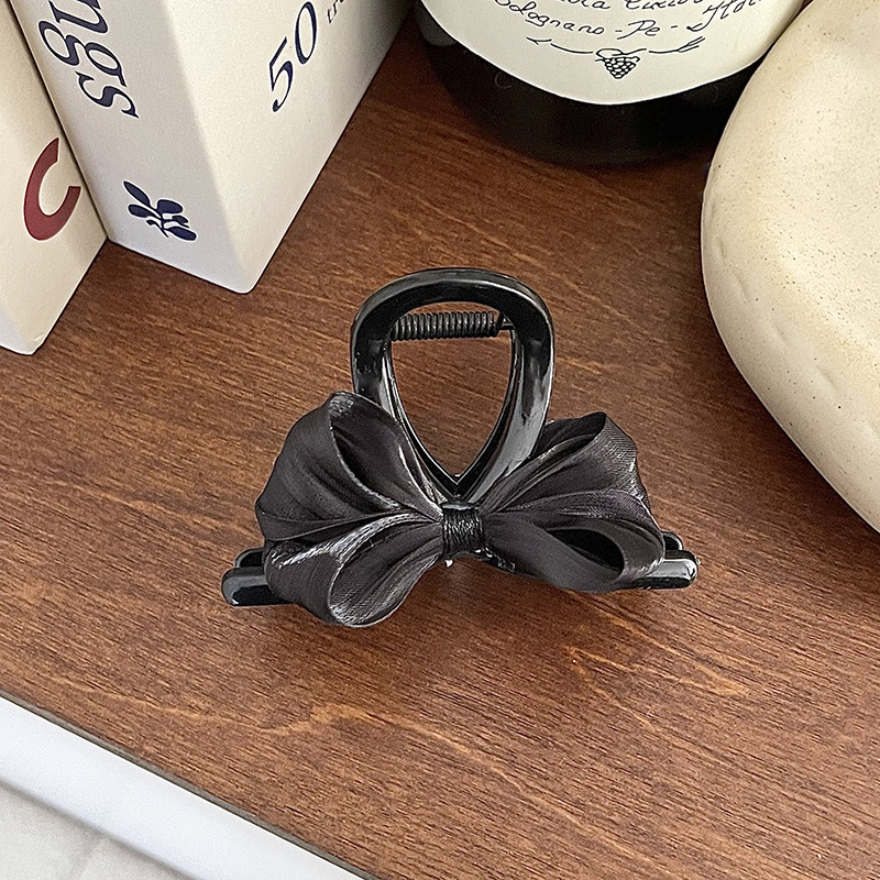 Escapar de la princesa cabeza negro de doble cara arco clip de otoño e invierno de las mujeres de la espalda Cabeza horquilla grande tiburón clip accesorios para el cabello