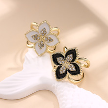 韩系四叶草丝巾扣固定夹衬衫飘带蝴蝶结扣大方巾百搭环扣胸针时尚