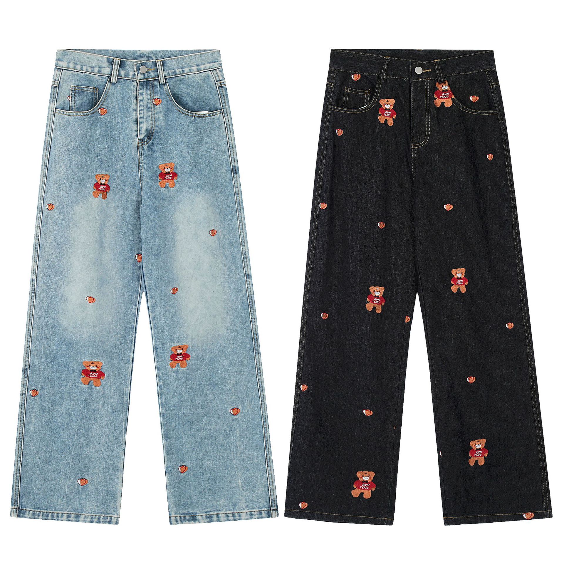 Brand 2025 Street Fashion European And American Denim Solid Color Straight-Leg Women's Casual Jeans Wholesale Supply_ecoleips.com