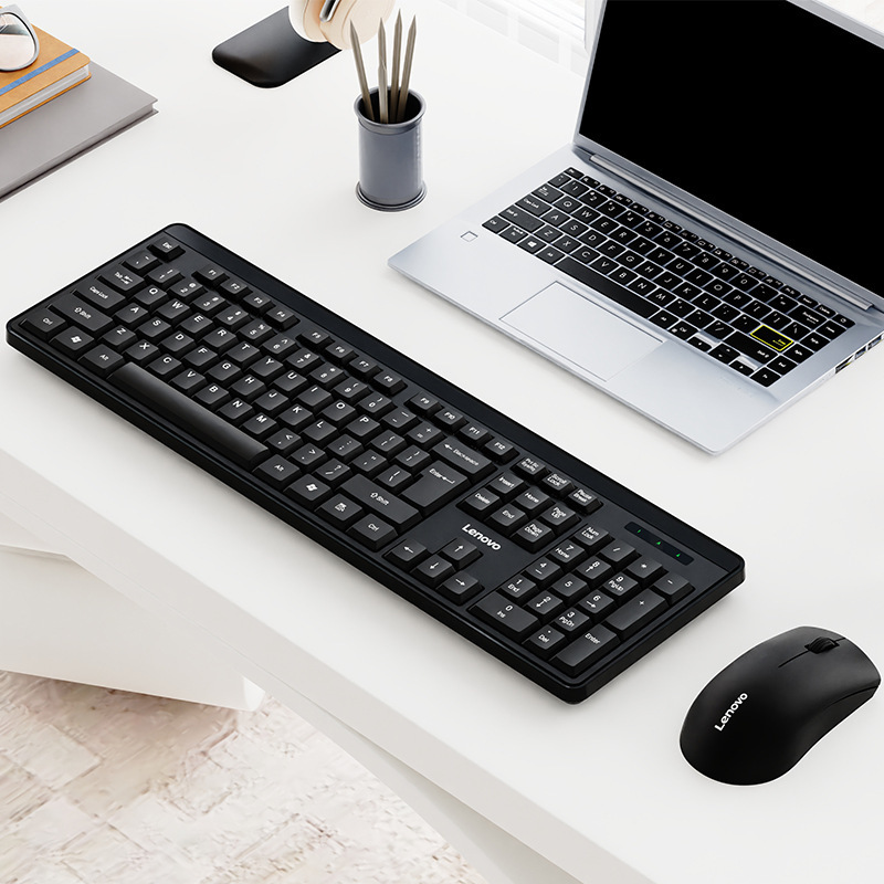 Lenovo 2.4G ワイヤレス キーボードとマウス セット人間工学に基づいたデザイン オフィス ホーム デスクトップ ノートブック バッテリー|undefined