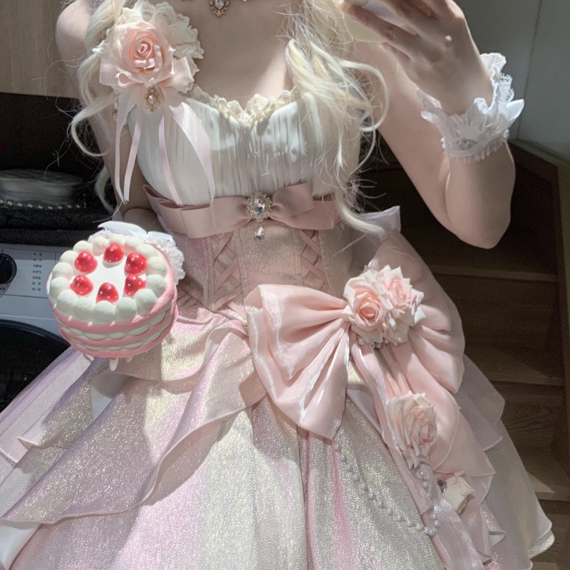 ローズハート JSK プリンセスドレス 小さな花嫁 ロリータデザイン LO ドレス 逃亡プリンセス 誕生日パーティー かわいいドレス|undefined