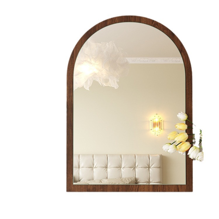 Espejo de vestir arqueado medieval en el hogar dormitorio de niñas espejo de maquillaje se puede colgar en la pared dormitorio de estudiantes espejo de oficina