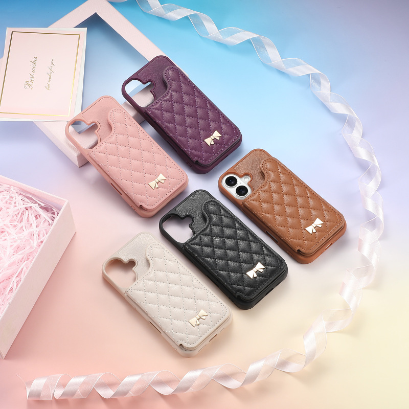 Iphone18 Small Chanel-Style Wallet Phone Case Suitable for Apple 18, with Flip Cover and Makeup Mirror, Luxurious Protective Case