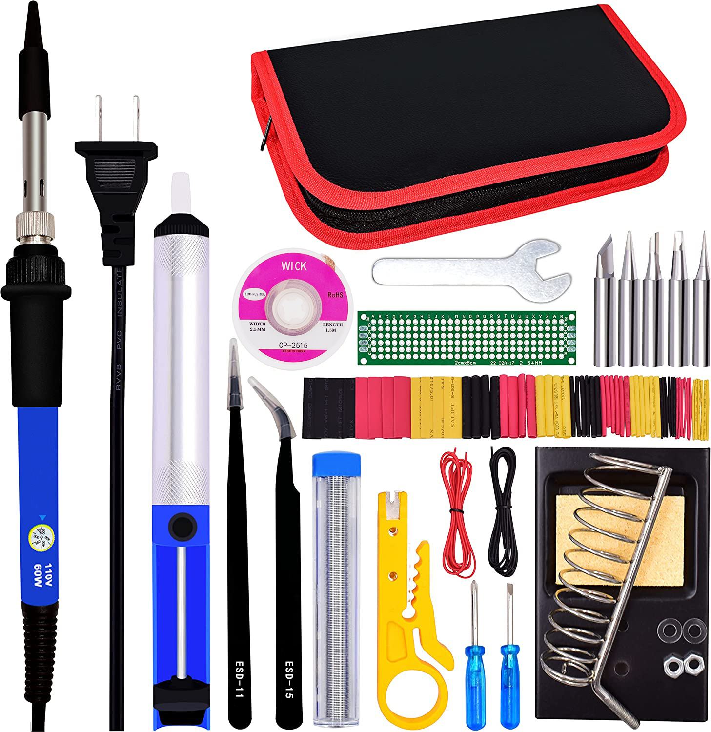 Control de temperatura transfronteriza soldador eléctrico 60W reparación del hogar soldadura pluma americana y europea estándar 110v220V soldadura eléctrica pluma herramienta traje