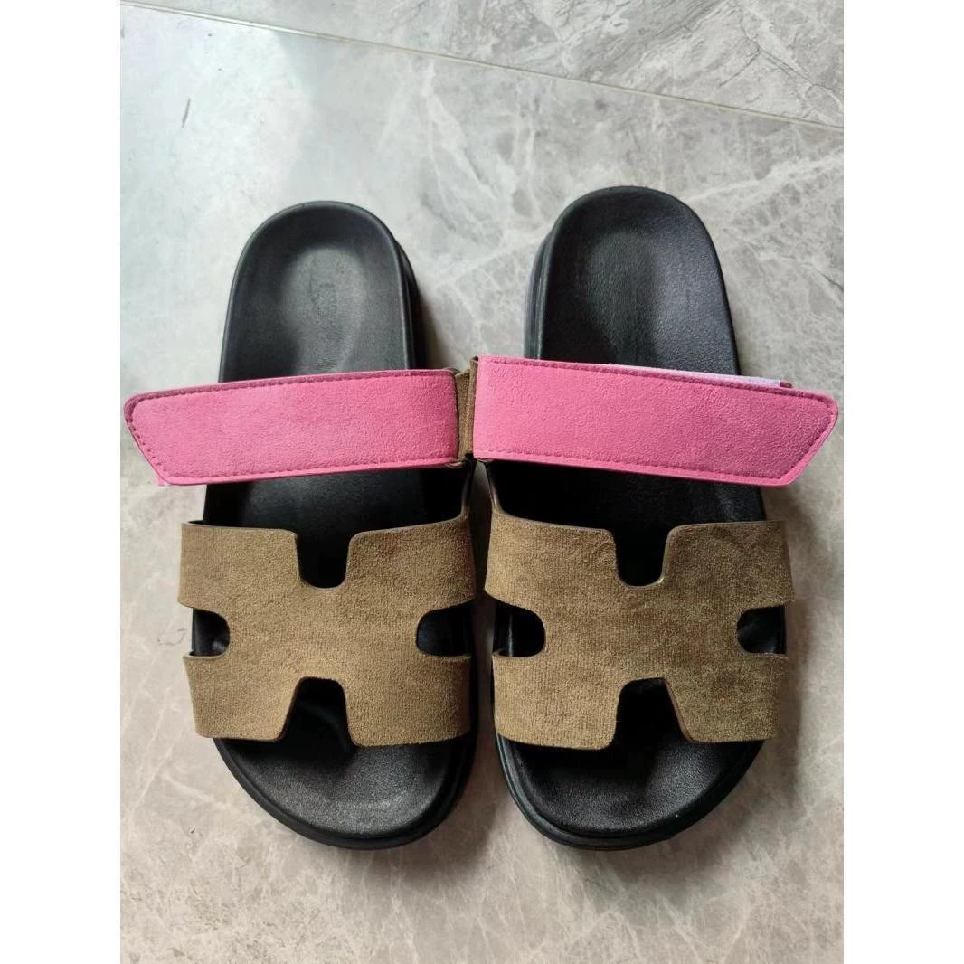 Summer universal slippers, velcro strap, plus sizes (women's open-toe sandals)