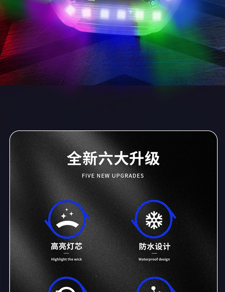 Car, Motorcycle, Tram Warning Light, Colorfulful Strobe Light, Led Decorative Light, Wiring-Free Solar Anti-Rear Collision Light