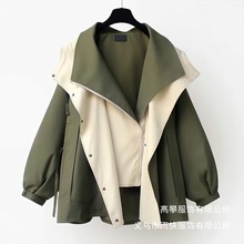 欧洲站收腰中长款风衣2024新品韩版新款女装春秋装休闲流批发