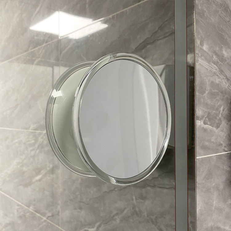 Ronda 10X15X20X agrandado transparente inodoro de una sola cara baño ventosa maquillaje espejo HD lente de cristal