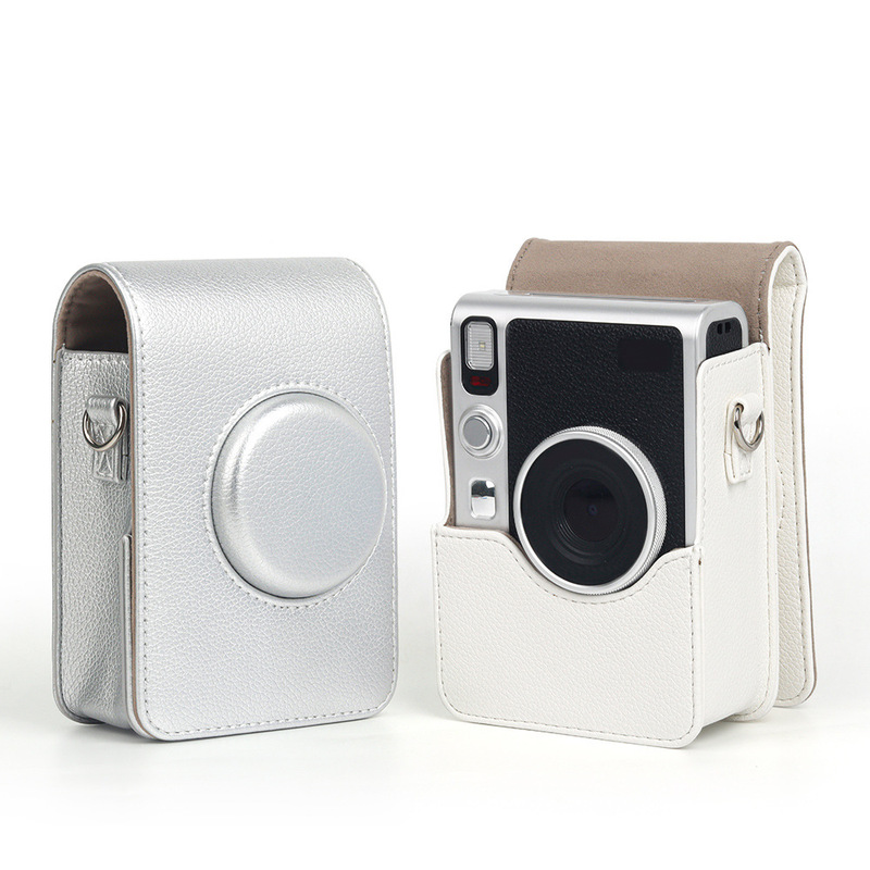 Polaroid Mini Evo Retro Silver-White Leather Storage Case Digital Camera Fitted Storage Protective Bag Crossbody Bag Polaroid Mini Evo Retro Silver-White Leather Storage Case Digital Camera Fitted Storage Protective Bag Crossbody Bag