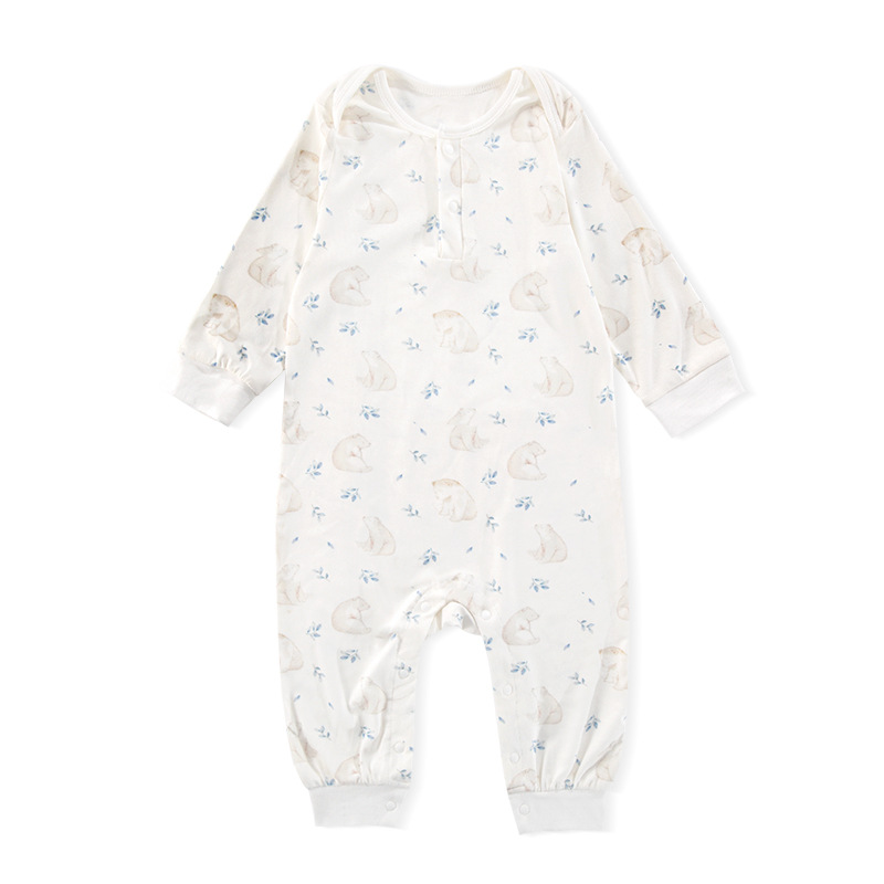 Estilo nórdico bebé mono de manga larga de algodón puro pullover mameluco masculino y femenino bebé Four Seasons mameluco clase Una celebridad de Internet