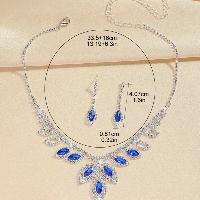 Bruidssieraden ketting oorbellen sieradenset bruiloft banket jurk ketting modieuze en veelzijdige temperament accessoires_voghion.com