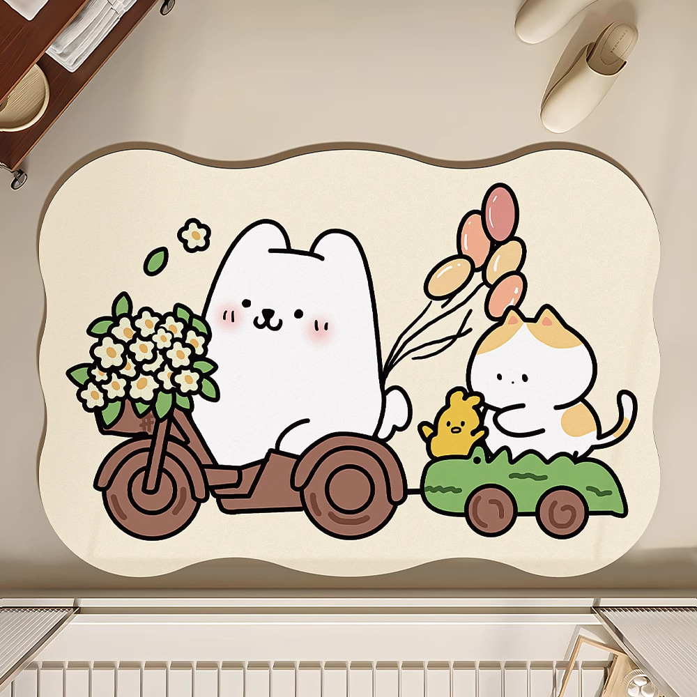 Alfombrilla de baño de dibujos animados Alfombrilla antideslizante de barro de diatomeas Alfombrilla de entrada de baño Alfombrilla de baño Alfombra de secado rápido