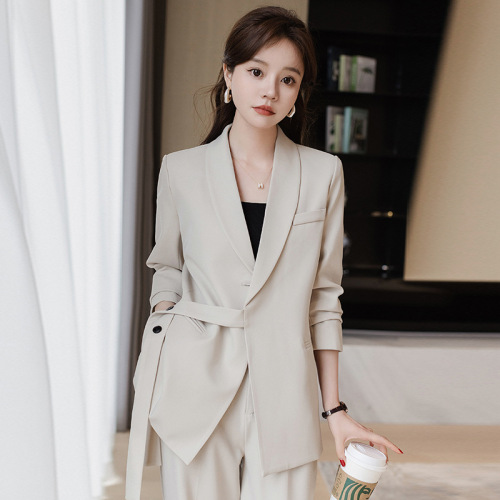 Casual blazer for women, spring and autumn, high-end fashion, goddess style wide-leg pants, professional suit, two-piece suit