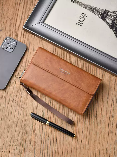 New Men's Wallet Long Large Capacity Multi-Card Zipper Bag ID Bag Multi-Function Coin Wallet