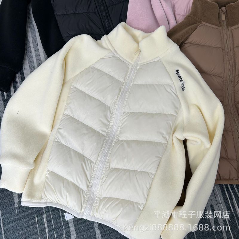 2025秋冬新款90绒儿童男女童宝宝轻薄羽绒服立领拼接保暖校服神器|undefined