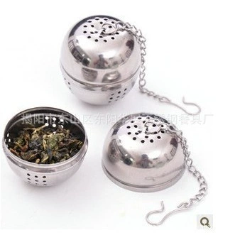 Stainless steel tea infuser ball, 4–5.5 cm, fine mesh with chain handle