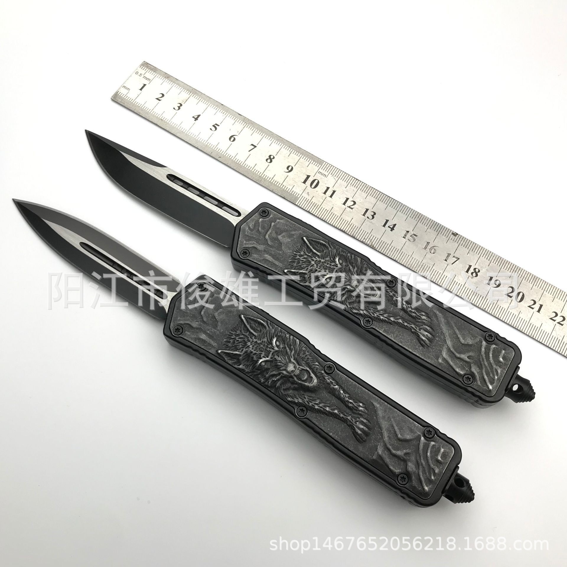 3D野狼OTF knife露营战术小刀户外便携锌合金柄多功能折叠刀