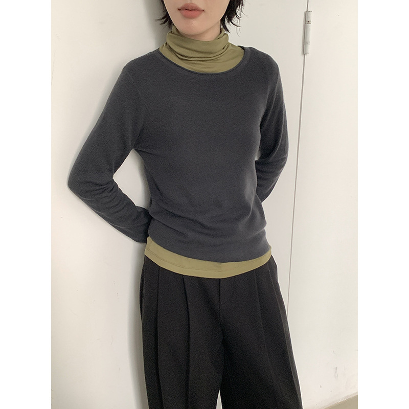 MMC DITION针织衫女装秋季新款高级感羊毛显瘦圆领长袖t恤打底衫|undefined