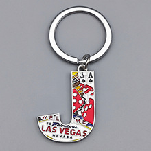 美国USA拉斯维加斯LAS VEGAS旅游纪念品烤漆金属钥匙扣创意礼品