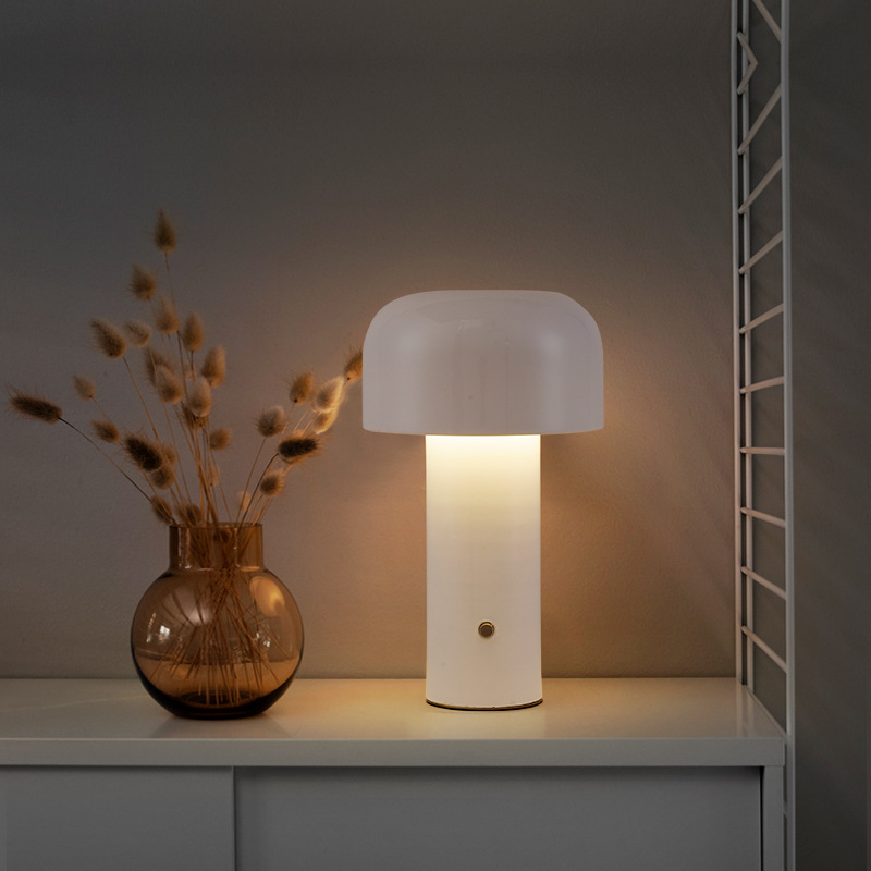 北歐創意蘑菇檯燈led充電觸摸臥室床頭裝飾氛圍燈禮品小夜燈批發