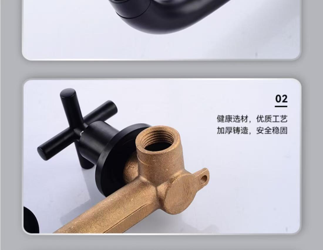 Cross-border all-copper double-handle concealed washbasin, hot and cold water faucet, hotel apartment, homestay, built-in wall-mounted faucet undefined