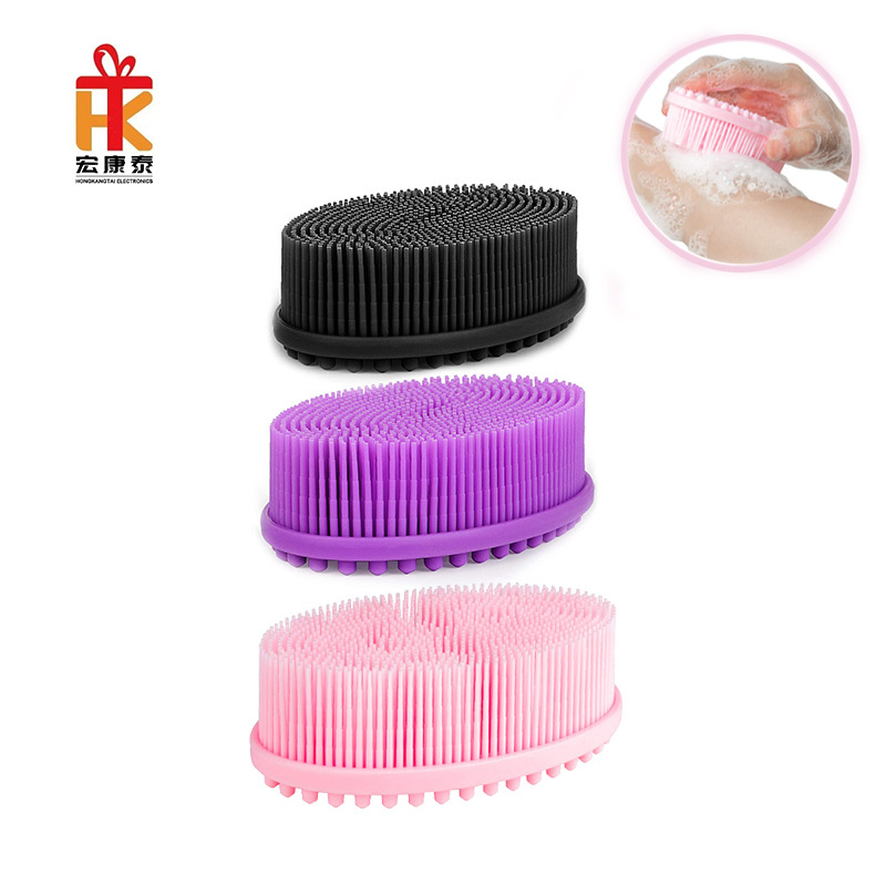 亚马逊 硅胶沐浴刷婴儿刷硅胶洗澡刷 成人宝宝洗头洗澡软刷按摩刷