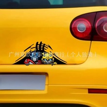 跨境外贸TEMU变形金刚车贴摩托车电动车装饰车身划痕个性卡通汽车