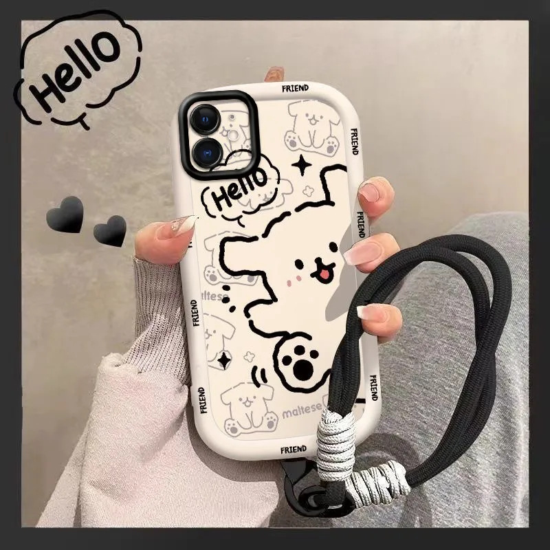 Line Art Puppy Apple 12 Phone Case 12Pro/12Promax Puff Fresh Simple Cute Cartoon Soft Case Line Art Puppy Apple 12 Phone Case 12Pro/12Promax Puff Fresh Simple Cute Cartoon Soft Case