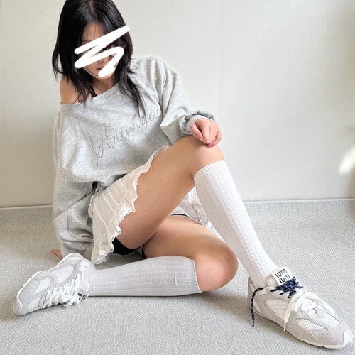 Autumn/Winter Sports Ballet Style Wide Striped Solid Color Retro Versatile Slimming Calf Socks Pure Cotton Mid-Calf Socks