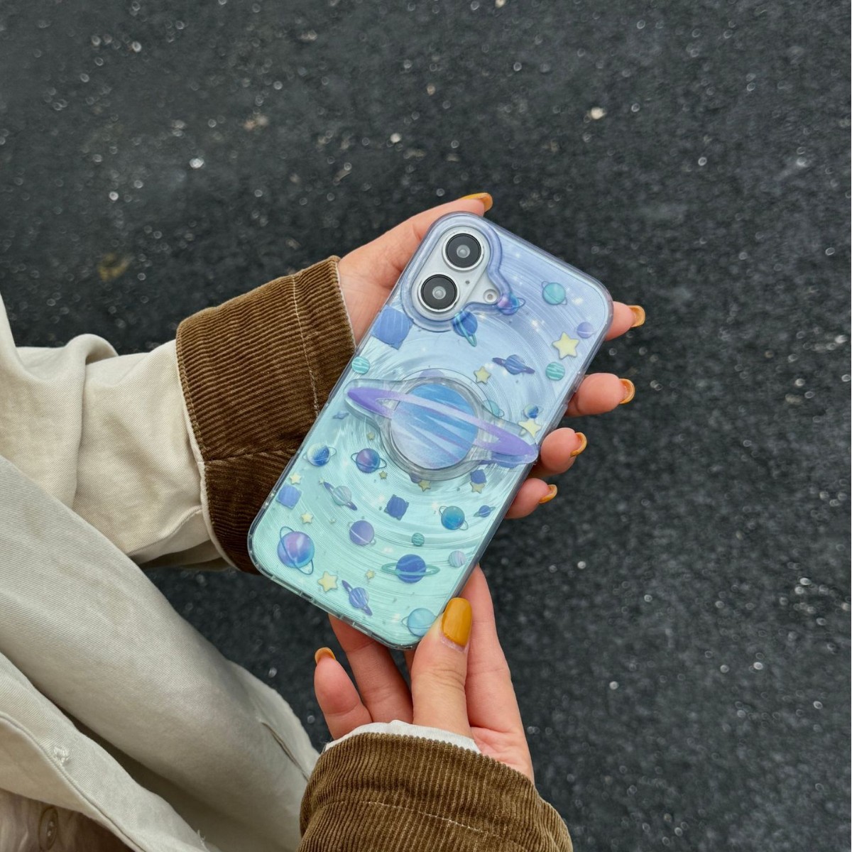 Dream Gradiente Vortex Planet para iPhone15/16 Funda para teléfono móvil 14Pro Pareja 16ProMax Soporte 13