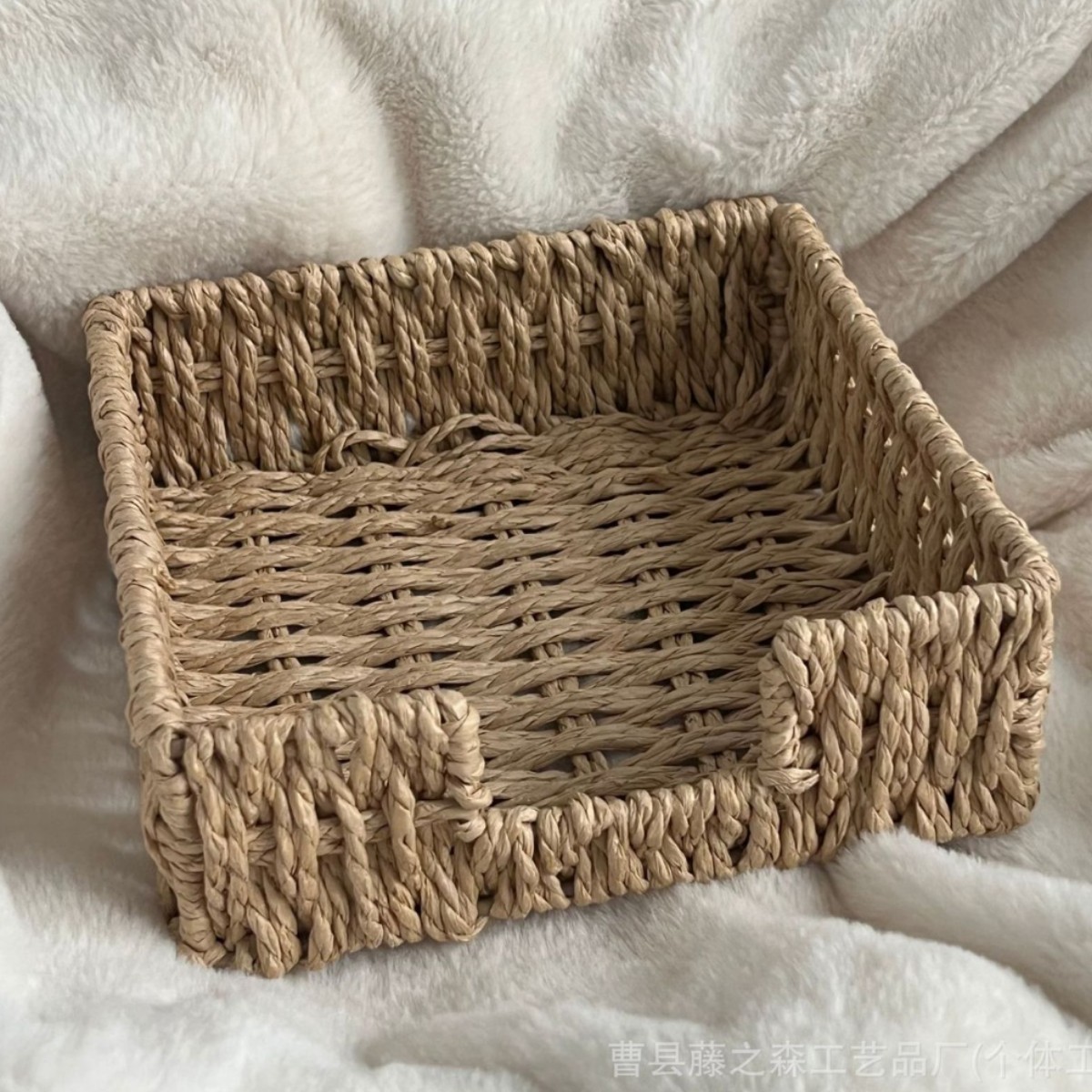 Caja de pañuelos Caja de almacenamiento al por mayor de exportación de paja de calabaza Nueva canasta de ins Sala de estar Comida de entrada Función de entrega japonesa