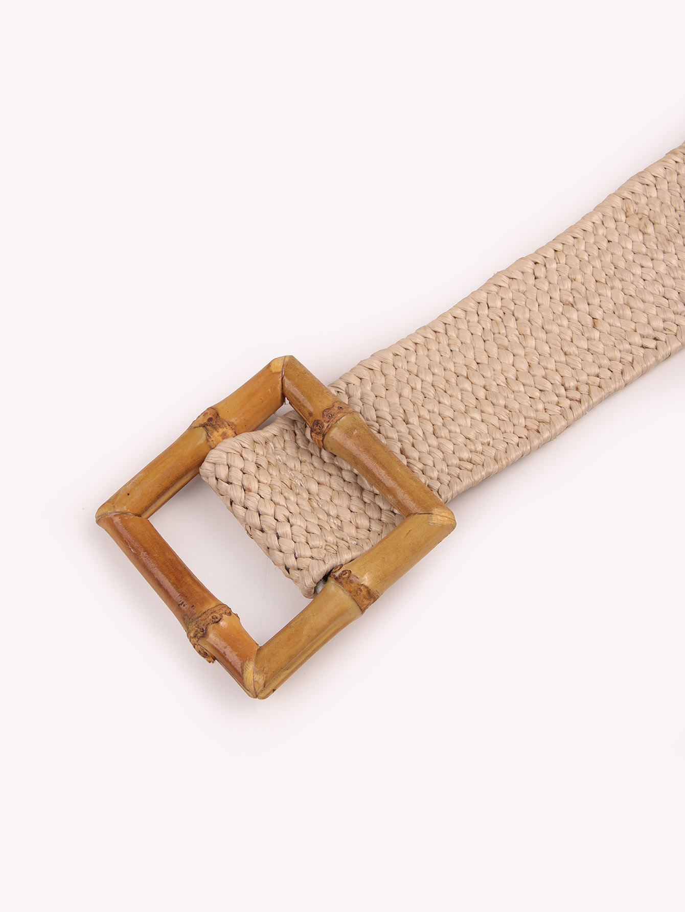 Square bamboo buckle beige pp grass 3