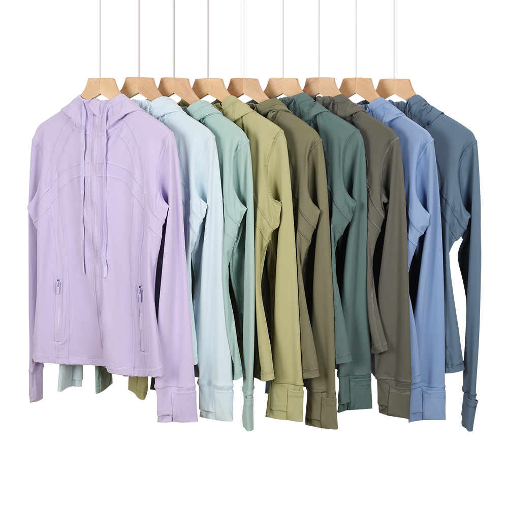 Women's Clothing Slim Fit Hooded Jacket For Women Zipper Cardigan Fitness Top For Running Yoga Sports In Stock_ecoleips.com