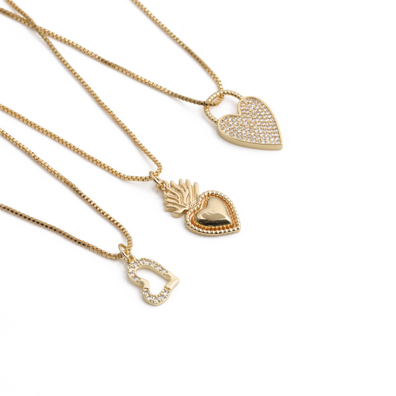 Fashion Heart-shaped Devil Eyes Zircon Pendant Necklace