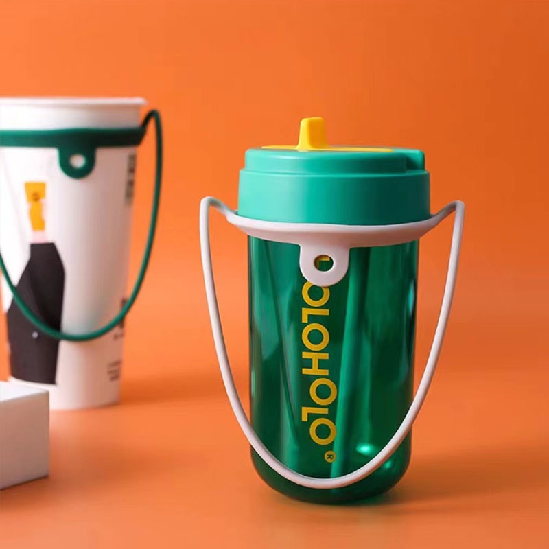 现货创意硅胶奶茶便携提手环保水壶杯绑带马克杯手提绳咖啡杯套