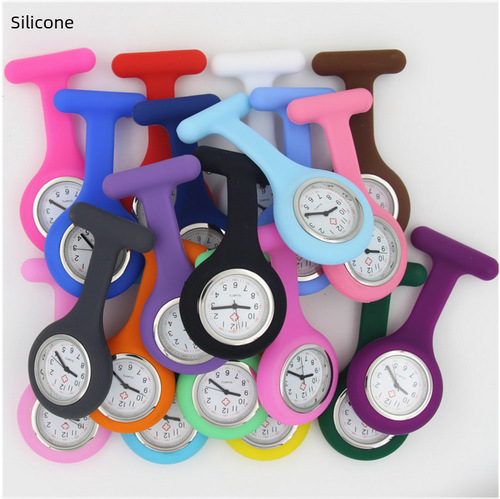 Factory supply watch wholesale, factory price 2020 trendy hot-selling silicone nurse watch with pin, plastic casing