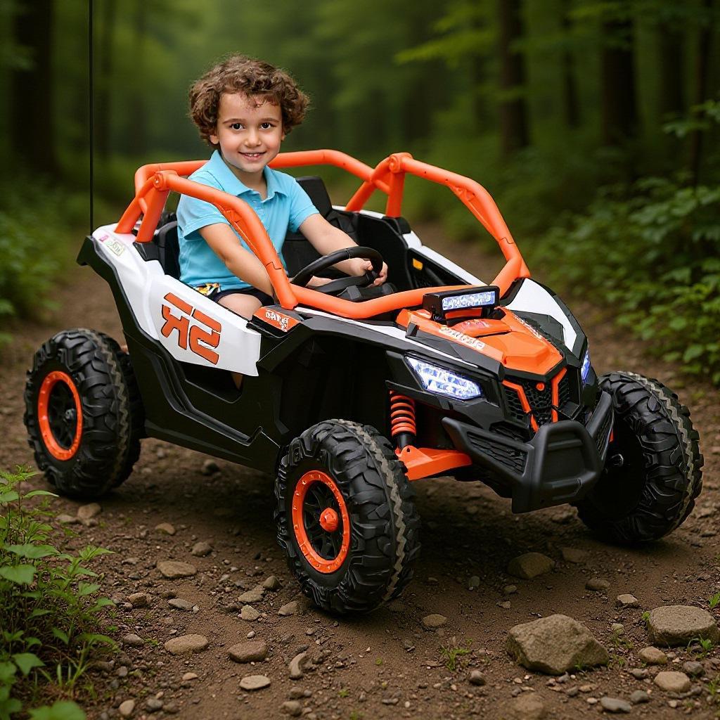 Vehículo eléctrico de cuatro ruedas todoterreno controlado remoto coche de juguete para niños niños coche para niños se puede sentar regalos de Navidad