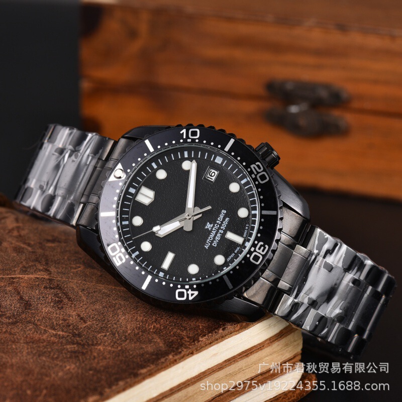Cross-border AliExpress dropshipping men's three-hand fashion high-quality steel band mechanical luxury men's wristwatch