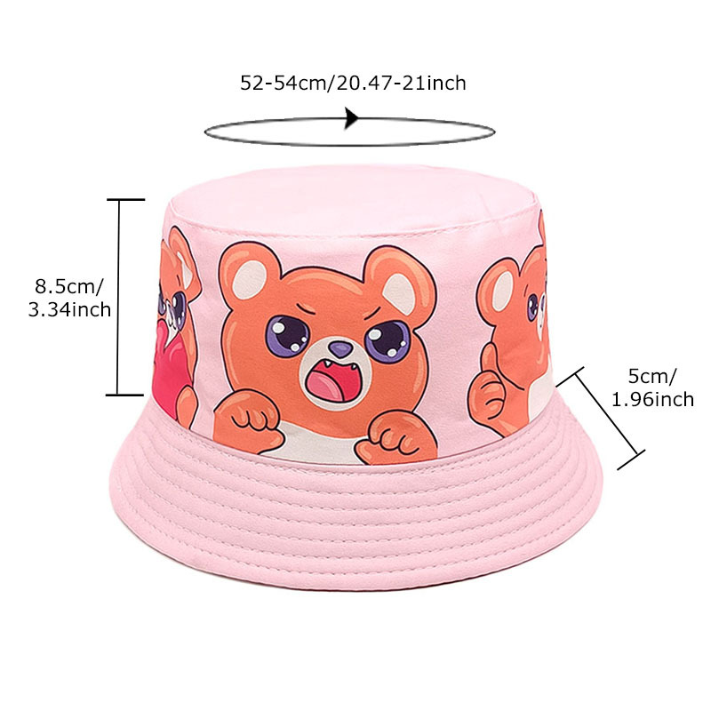 Children Unisex Cute Cartoon Bear Printing Bucket Hat display picture 1