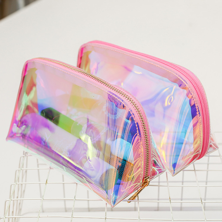 韩版收纳旅行洗漱包 炫彩洗漱包 网红TPU透明镭射包 客户Logo