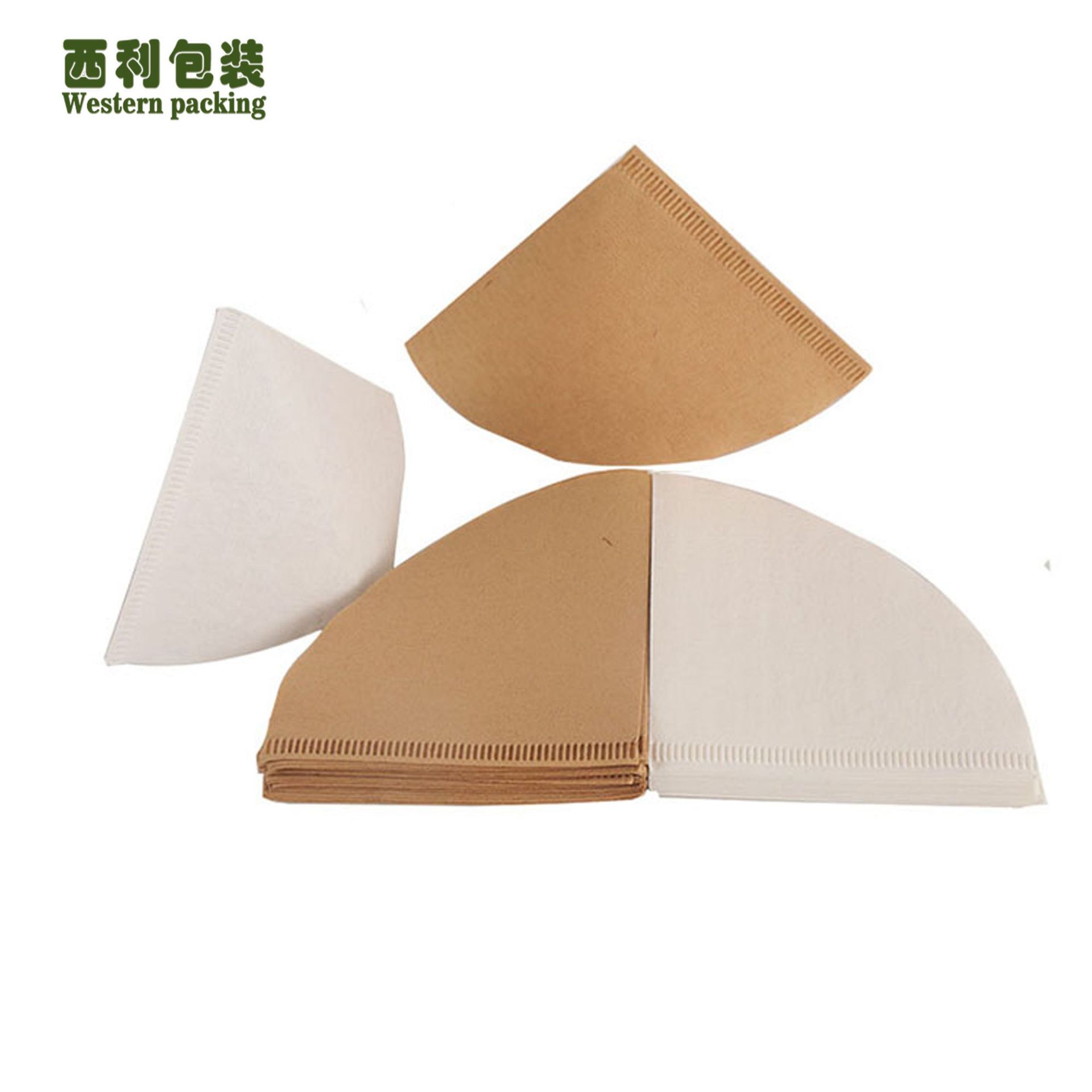 咖啡滤纸扇形V型 40枚入可搭配盒子 100枚入包装袋 滤杯通用