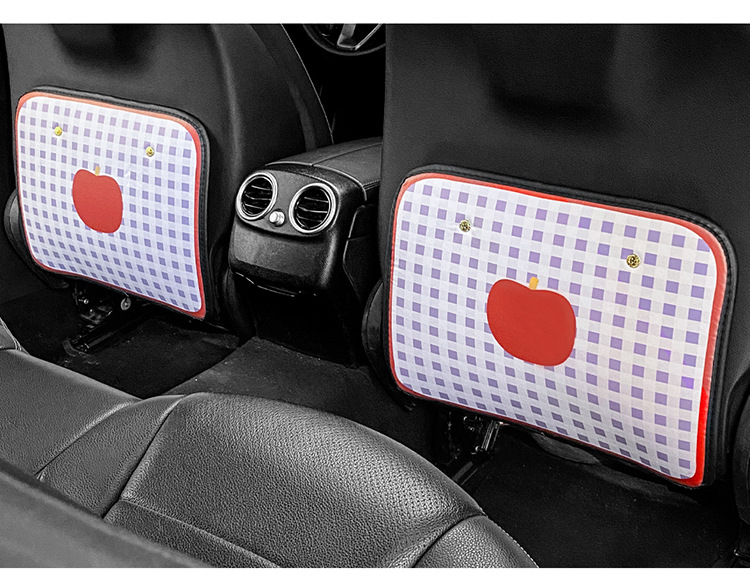 Check blue apple chair back anti-kick pad children's rear seat protection pad anti-dirty protection pad for car anti-kick pad